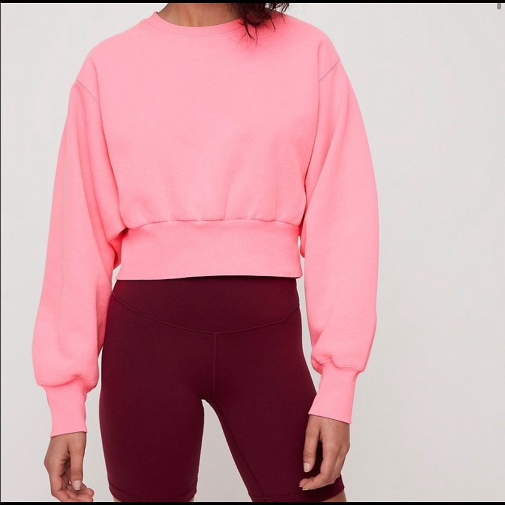 Aritzia TNA Pink Perkins Cropped Sweatshirt